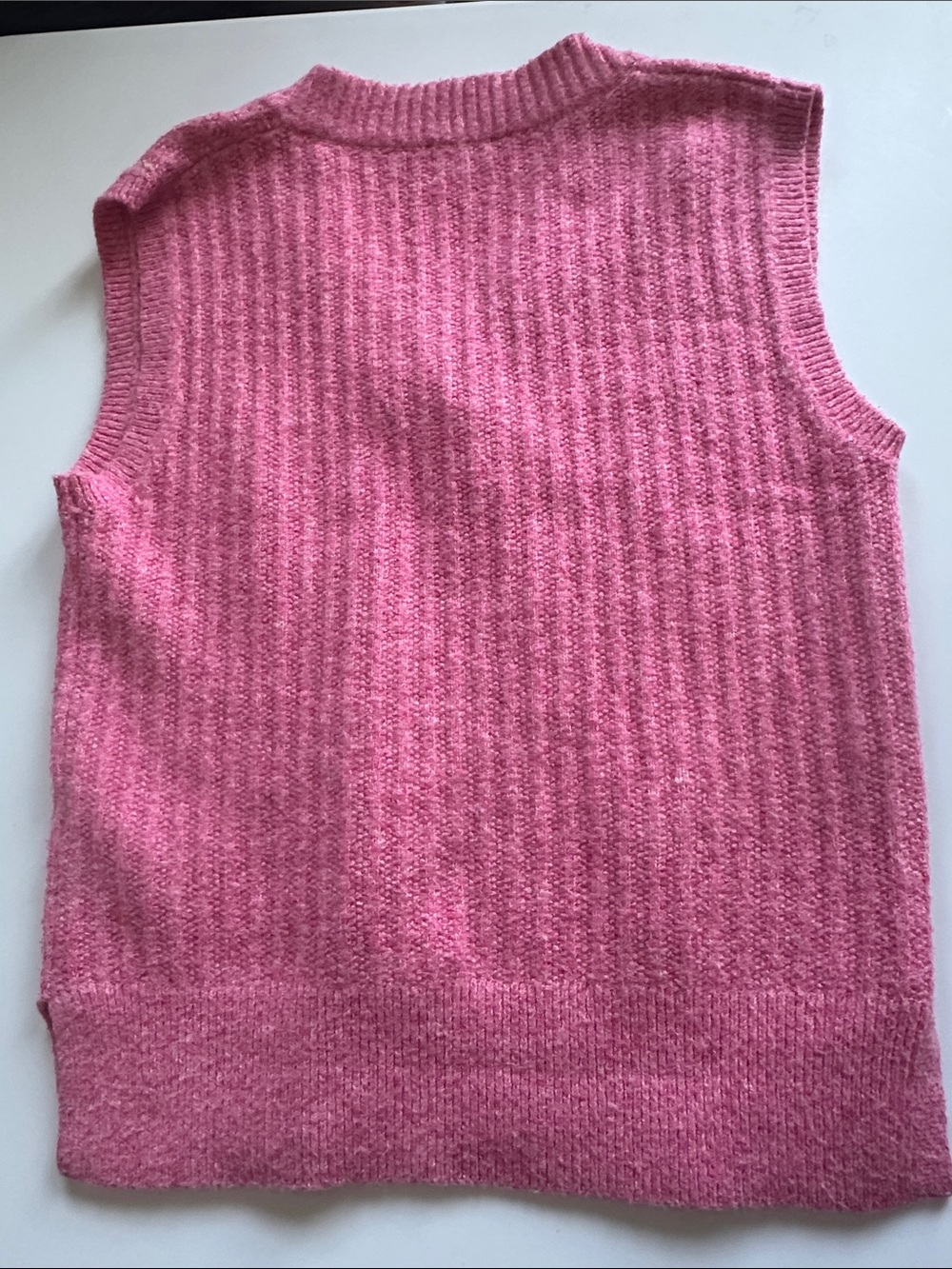 Pink Ribbed V-Neck Sweater Vest - Picture 7 of 11